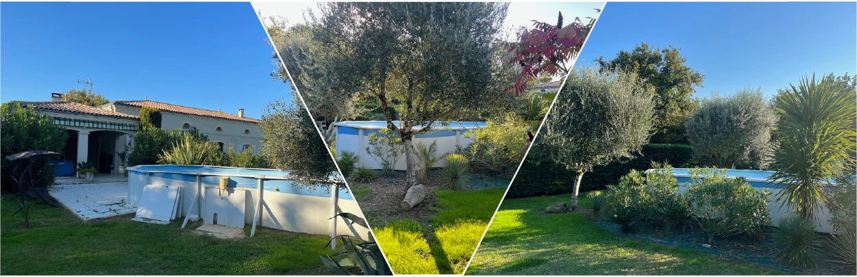 Le terrain vierge avant le début des travaux de la piscine